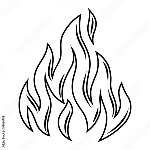 Illustration of abstract stylized fire. Decorative element for design.