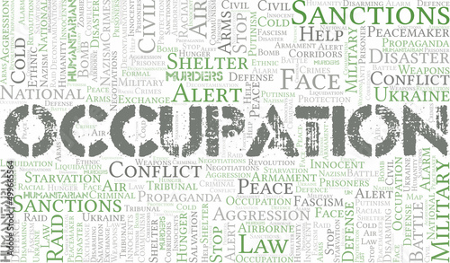 Occupation word cloud. Vector made with the text only.