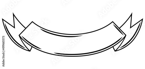 Vintage decorative ribbon. Banner in abstract style.