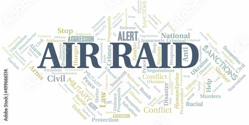Air Raid word cloud. Vector made with the text only.