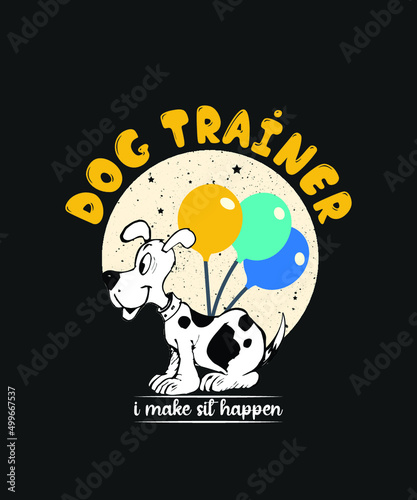 Dog Trainer T-shirt Design Vector