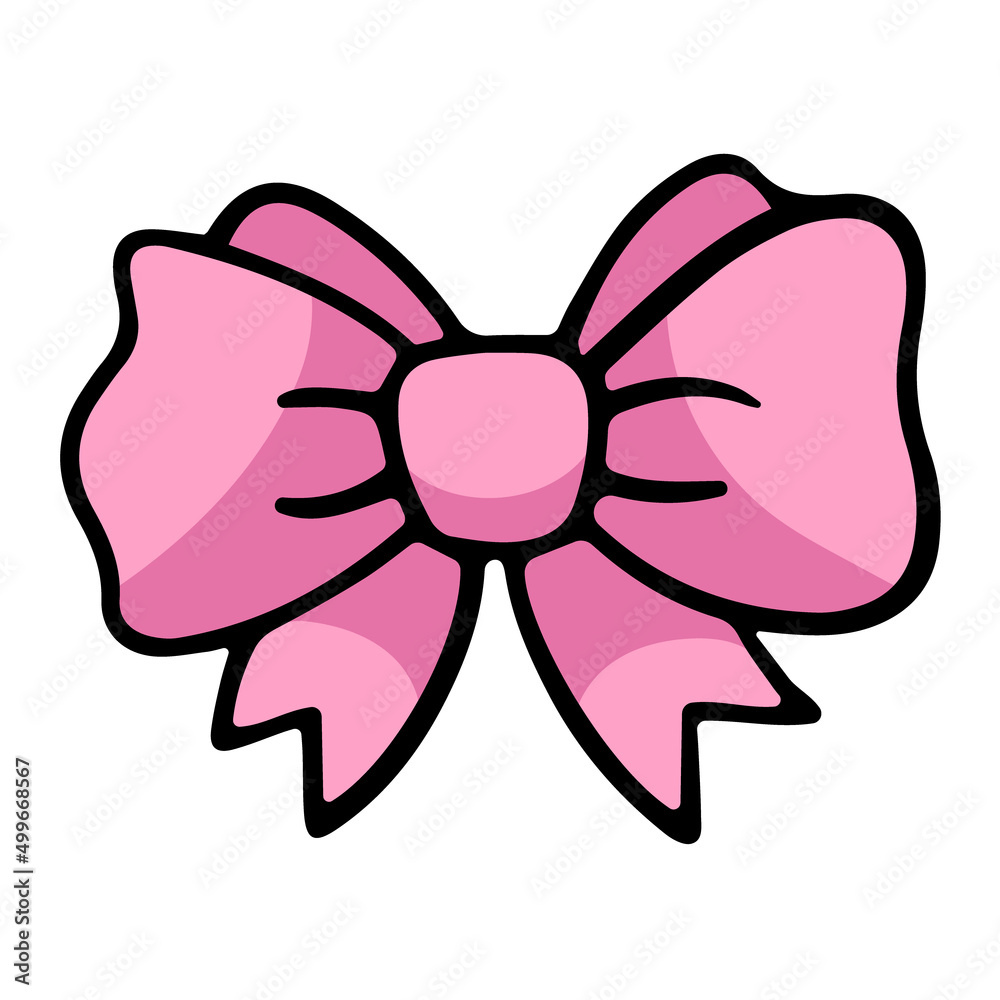 Cartoon Bow, vector design element in the style of doodles, isolated on a white background, hand drawn Cartoon Bow, vector design element in the style of doodles, isolated on a white background, hand drawn