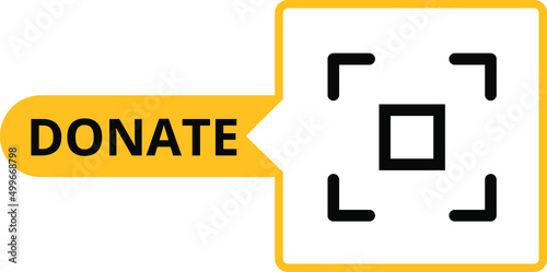 donate with qr code button icon vector sign and symbol isolated on white background for app, logo or website.