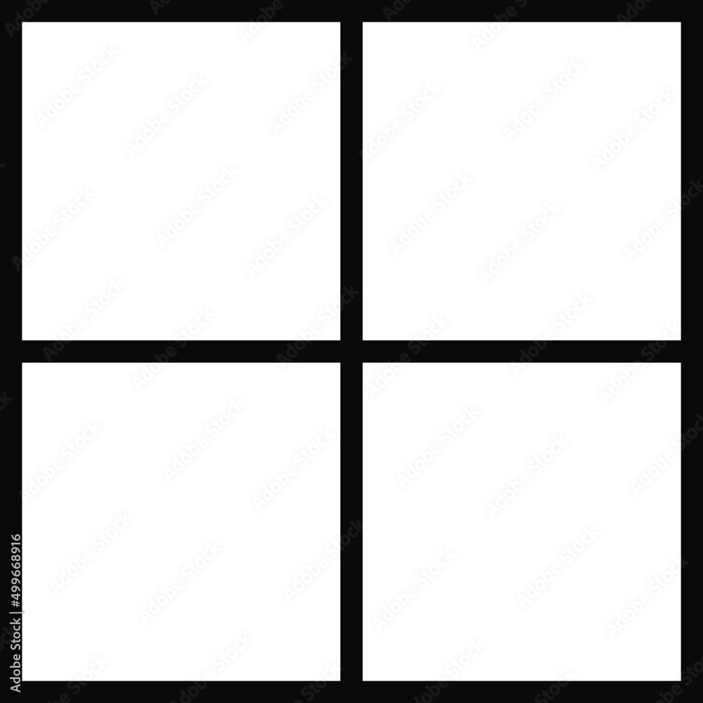 Fototapeta premium Squares divided in segments from 1 to 12 isolated on white background. Pie or pizza square shapes cut in equal slices in outline style. Simple business char