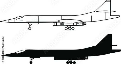 russian plane bomber tu 160 vector image. photo