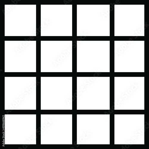 Squares divided in segments from 1 to 12 isolated on white background. Pie or pizza square shapes cut in equal slices in outline style. Simple business char