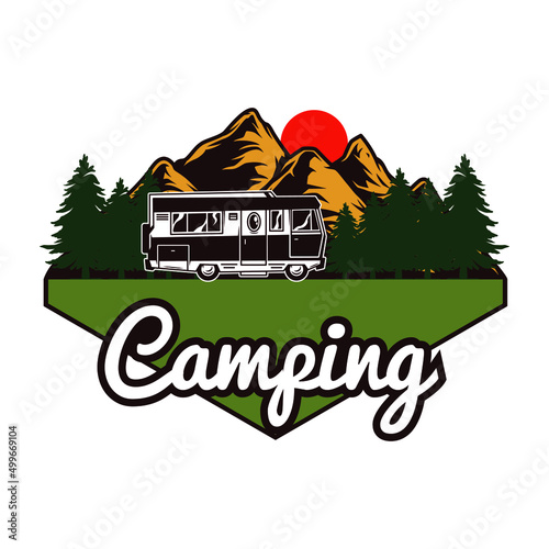 Camping t-shirt design