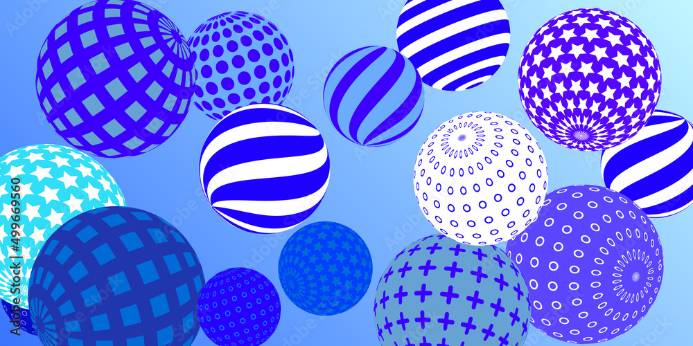 Retro 3d illustration abstract balls, great design for any purposes.  Modern poster for cover design.  Vector illustration design. Background wall design.