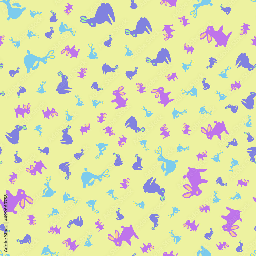 Vector illustration of a pattern with bunnies.