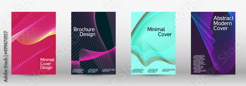 Minimum vector coverage. A set of modern abstract covers. Modern design template. Future futuristic template with abstract current forms for banner design, poster, booklet, report, magazine.
