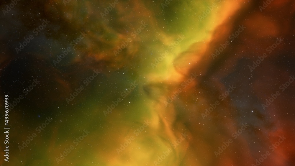 Obraz premium Realistic cosmos and color nebula. Colorful galaxy. 3d illustration