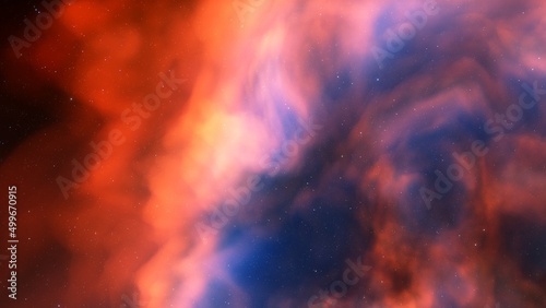 Realistic cosmos and color nebula. Colorful galaxy. 3d illustration