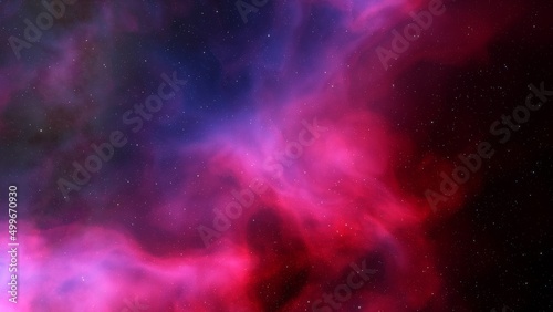 Realistic cosmos and color nebula. Colorful galaxy. 3d illustration