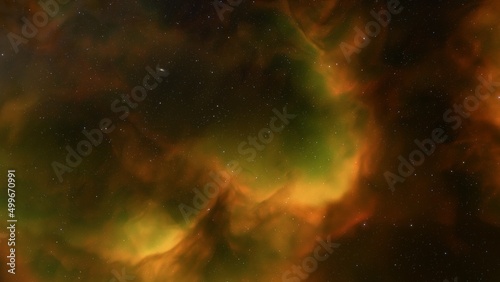 Realistic cosmos and color nebula. Colorful galaxy. 3d illustration © ANDREI
