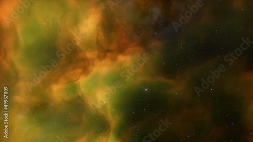 Realistic cosmos and color nebula. Colorful galaxy. 3d illustration