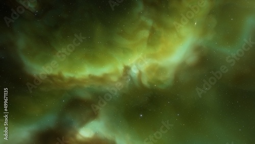 Realistic cosmos and color nebula. Colorful galaxy. 3d illustration