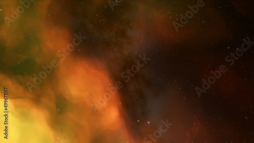 Realistic cosmos and color nebula. Colorful galaxy. 3d illustration