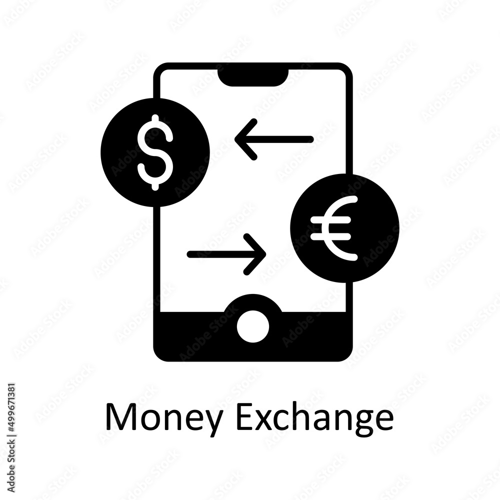 Money Exchange vector Solid icon for web isolated on white background EPS 10 file Money Exchange vector Solid icon for web isolated on white background EPS 10 file
