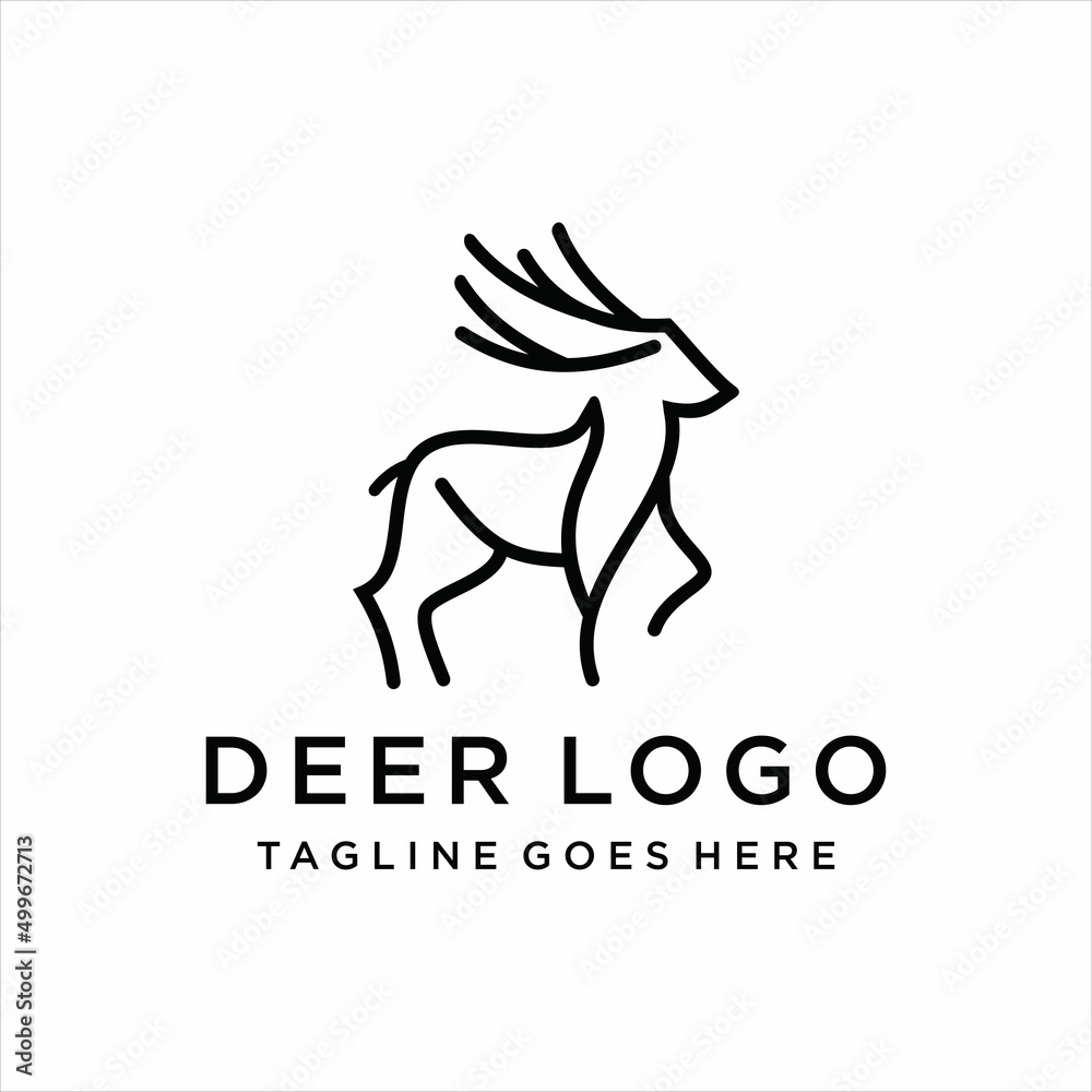 deer line art logo vector icon template illustration deer line art logo vector icon template illustration
