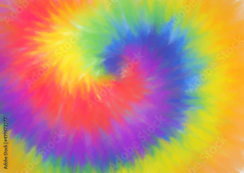Photo Abstract rainbow coloured tie dye background
