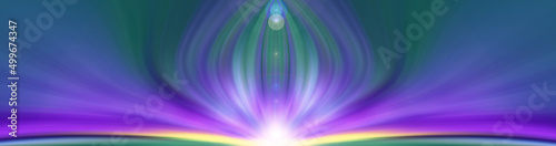 Abstract purple, flower light wave energy, background image for text about yoga, meditation or hypnosis.