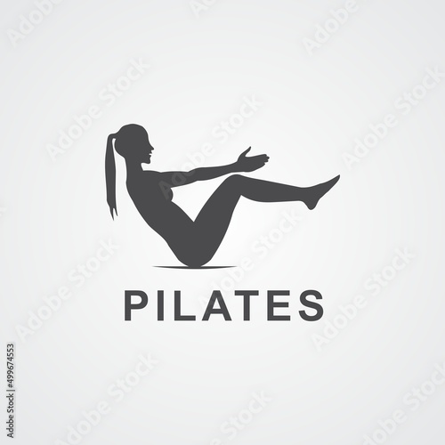 Trainer Pilates Woman Silhouette creative vector logo design