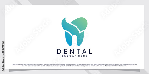 Dental clinic logo design template with creative concept