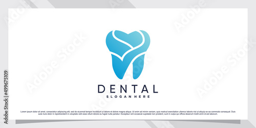 Dental clinic logo design template with creative concept