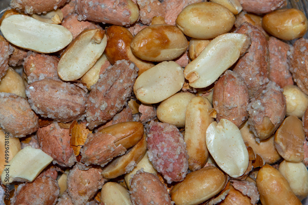 close up of roasted peanuts