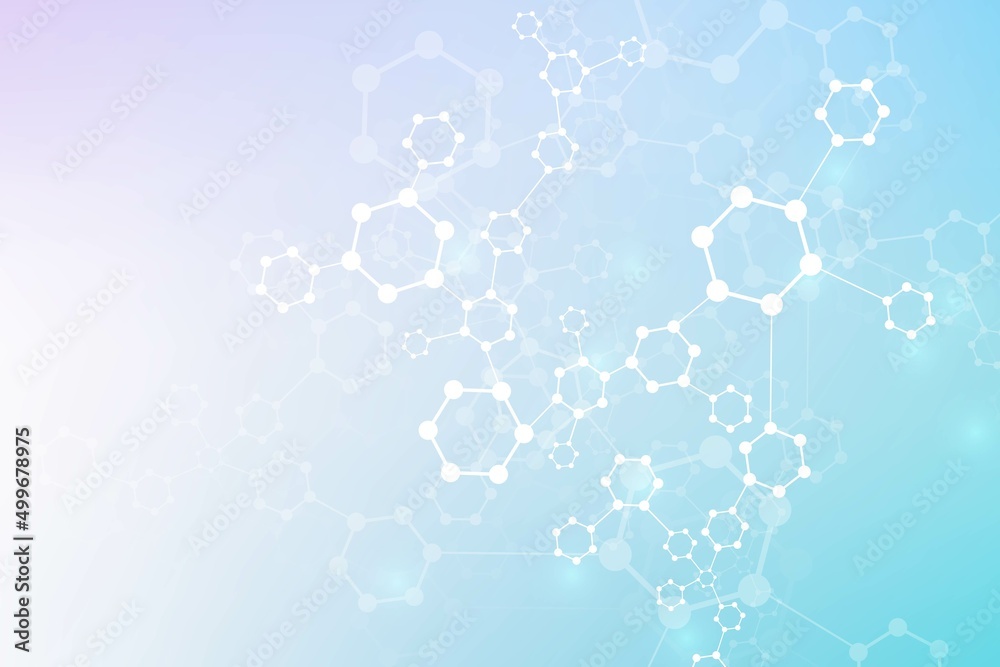 Fototapeta premium Hexagonal abstract background. Big Data Visualization. Global network connection. Medical, technology, science background. Vector illustration.