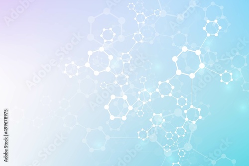 Hexagonal abstract background. Big Data Visualization. Global network connection. Medical, technology, science background. Vector illustration.