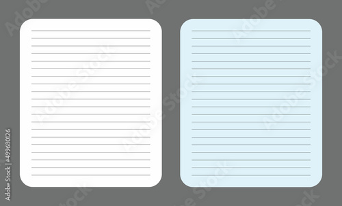 Empty text black lined paper document template with round corner edges, office icon, blank memo, web page, space object, text, vector illustration. Small note paper blank.