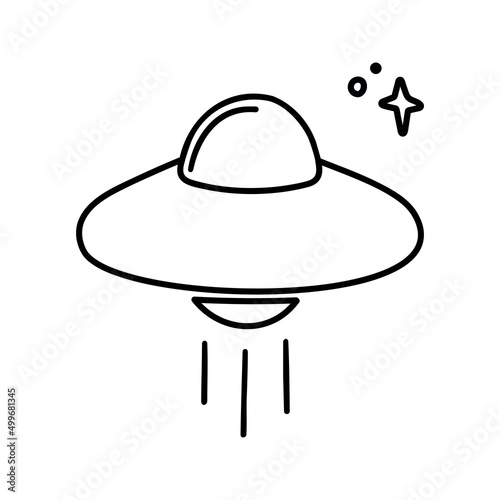Cute and funny coloring page of an ufo. To color this page is very easy. Suitable for little kids and toddlers.