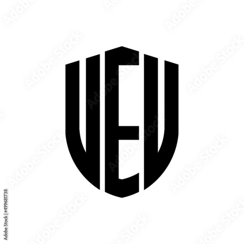 VEU letter logo design. VEU modern letter logo with black background. VEU creative  letter logo. simple and modern letter logo. vector logo modern alphabet font overlap style. Initial letters VEU  photo