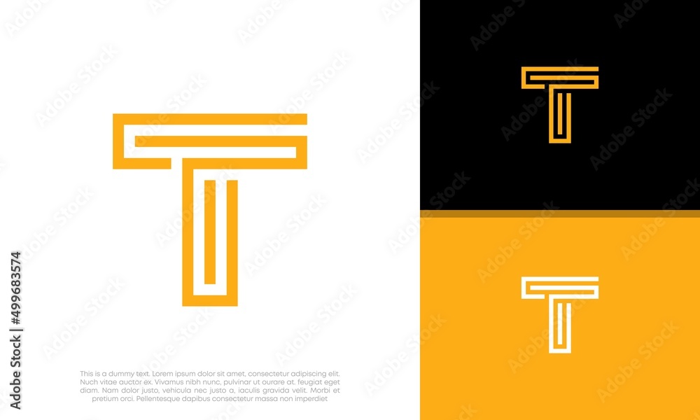 Initials T logo design. Initial Letter Logo. Initials T logo design. Initial Letter Logo.