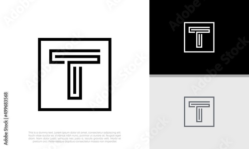 Initials T logo design. Initial Letter Logo.	