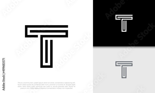 Initials T logo design. Initial Letter Logo.	