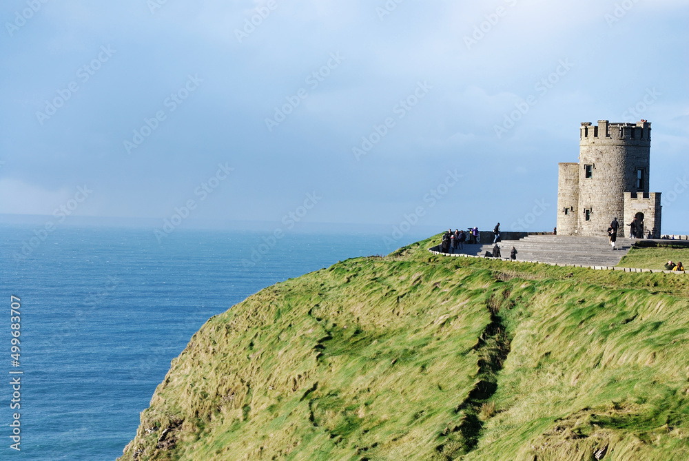 Tower of castle in Cliffs of Moher, Ireland