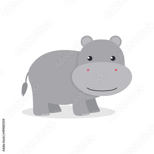 Cute runaway. Animal of Africa. Vector illustration in a flat style.