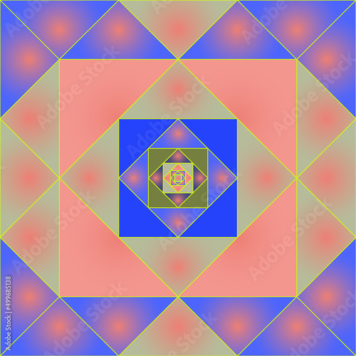 Seamless, Vector Image of Squares and Gradients in Pink and Blue Tones. Can Be Used in Design and Textiles