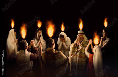 Canvas-taulu Prayer for the day of Pentecost. Baptism with the Holy Spirit