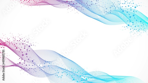 Structure molecule and communication. Dna, atom, neurons. Scientific concept for your design. Connected lines with dots. Medical, technology, chemistry, science background. illustration.