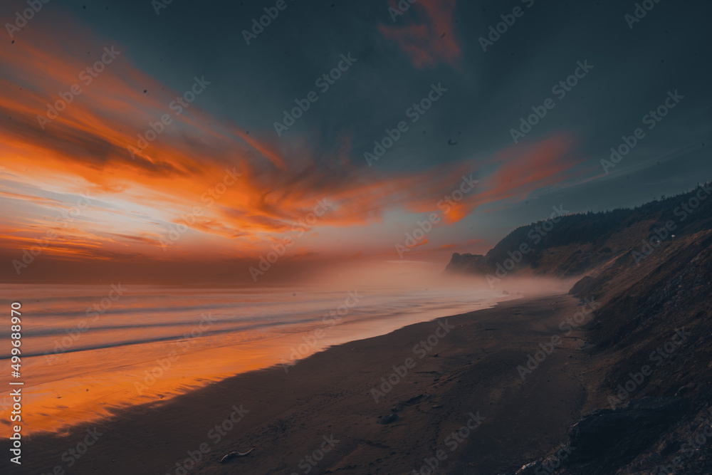 Beautyful sunset on a lonely beach