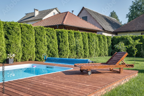 Fotografie, Obraz sun lounger near pool in a country house