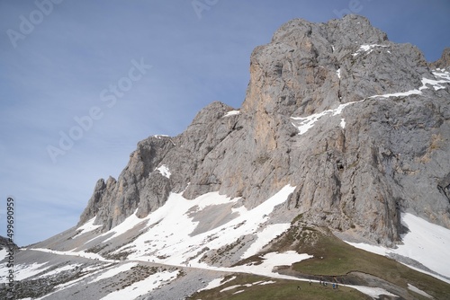 mountain landscape in winter in Picos de Europa National Park, Spain