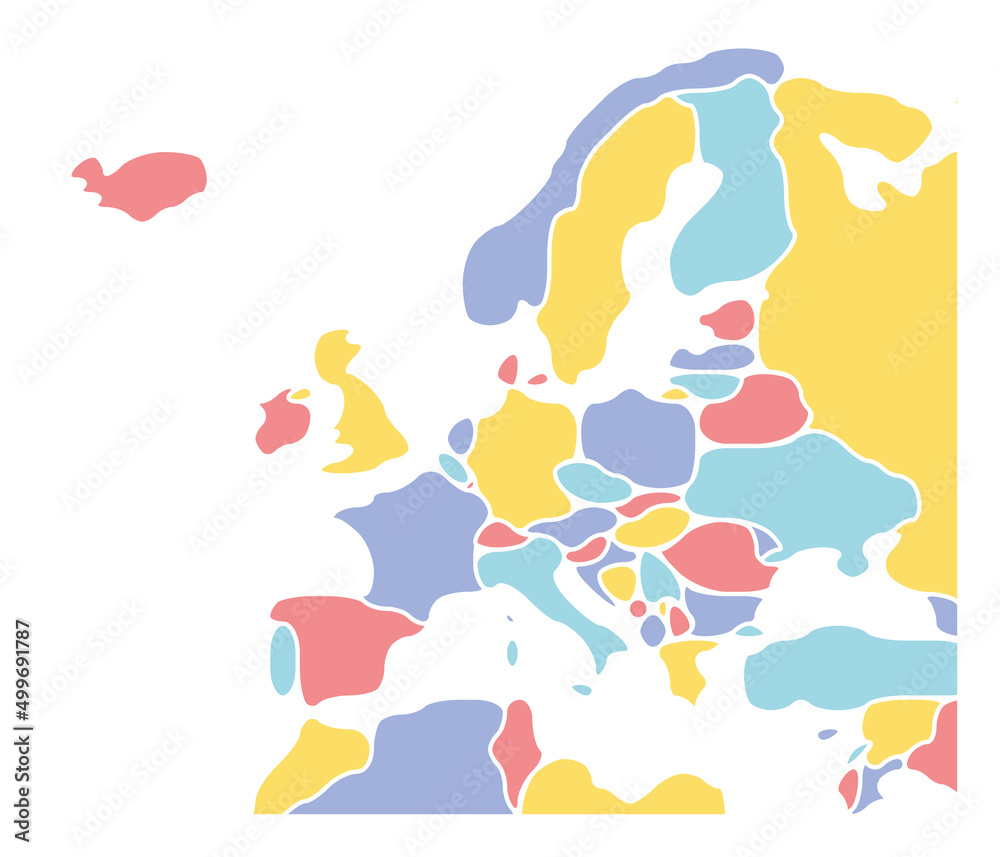 Smooth map of Europe continent