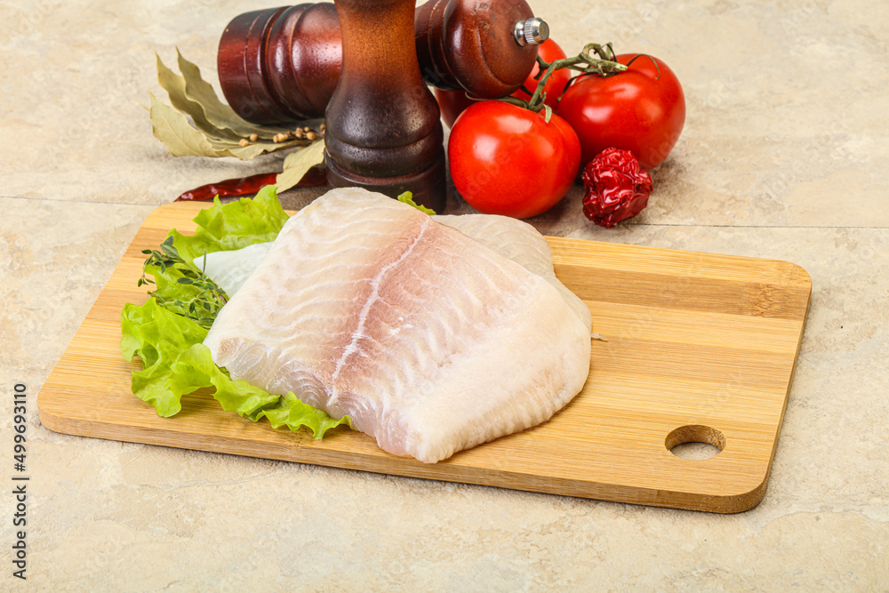 Raw pangasius fillet for cooking Raw pangasius fillet for cooking