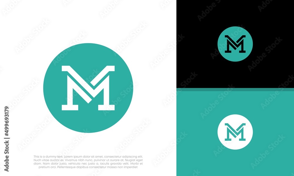 Initials M logo design. Initial Letter Logo. Initials M logo design. Initial Letter Logo.