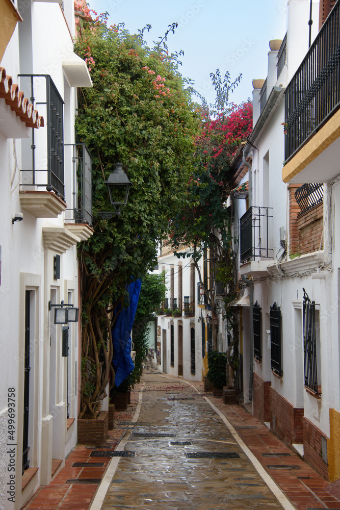 Famous white Architecture of the Marbella city in Spanish Andalusia on the mediterranean sea Famous white Architecture of the Marbella city in Spanish Andalusia on the mediterranean sea
