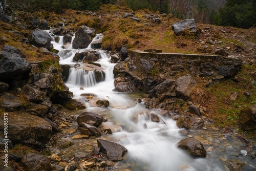 small creek water strem in long exposure